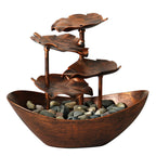 Creative Lotus Leaf Yuanbao Flowing Fountain LED Decorative Table Lamp Lumendat