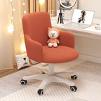 Modern Minimalist Fabric Velvet Nylon Sponge Round Rotatable Desk Chair Backrest Armrest For Home Office DFM-F