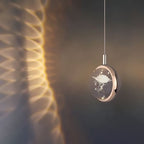 Modern Minimalist Round Ball Aluminum Crystal LED Pendant Light for Bedroom BulbSquare