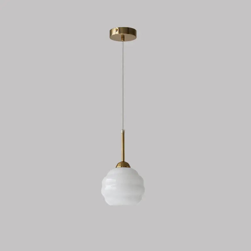 Vintage French Glass Round Tart 1-light Pendant Light Lumendat