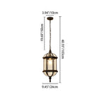 Contemporary Retro Hexagonal Lantern Glass Aluminum 1-light Waterproof Pendant Light for Outdoor Patio BulbSquare