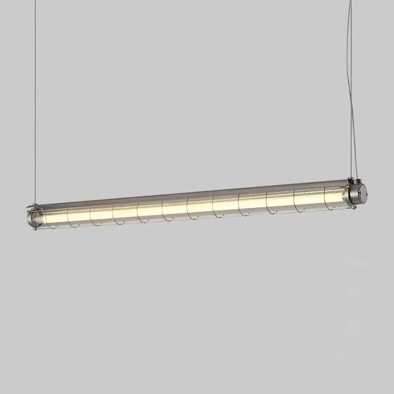 Contemporary Industrial Long Metal Acrylic 1/2 Light Island Light Chandelier for Dining Room Lumendat