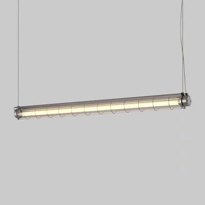 Contemporary Industrial Long Metal Acrylic 1/2 Light Island Light Chandelier for Dining Room