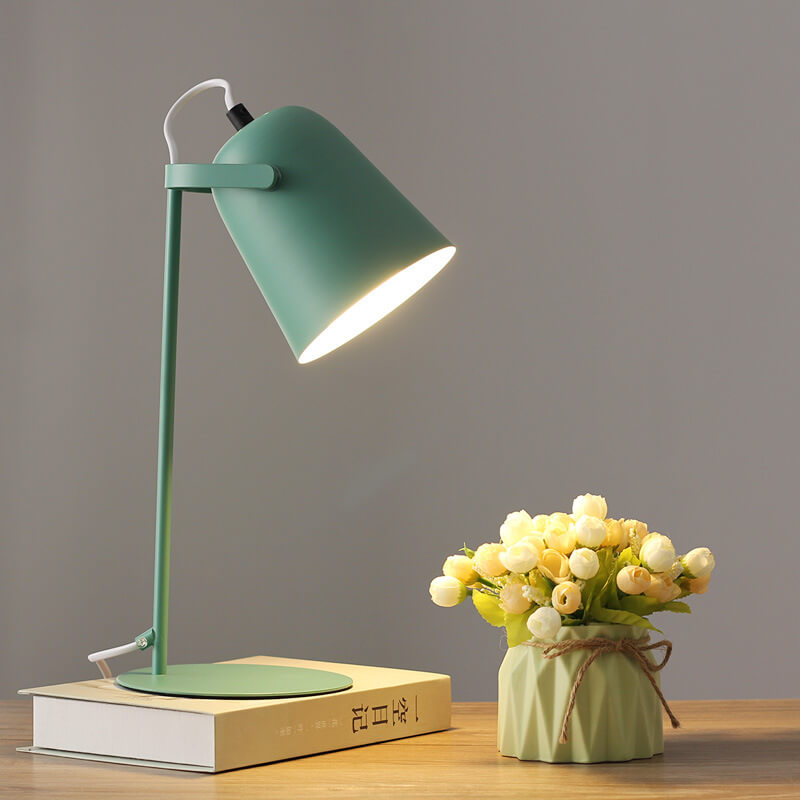 Nordic Macaron Color Creative Iron Bucket Design 1-Light Table Lamp Lumendat