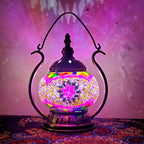 Moroccan Stained Glass Round Pot USB Rechargeable LED Portable Table Lamp Lumendat