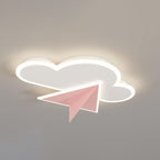 Lumendat Creative Cartoon Clouds Airplane LED Kids Flush Mount Ceiling Light Lumendat