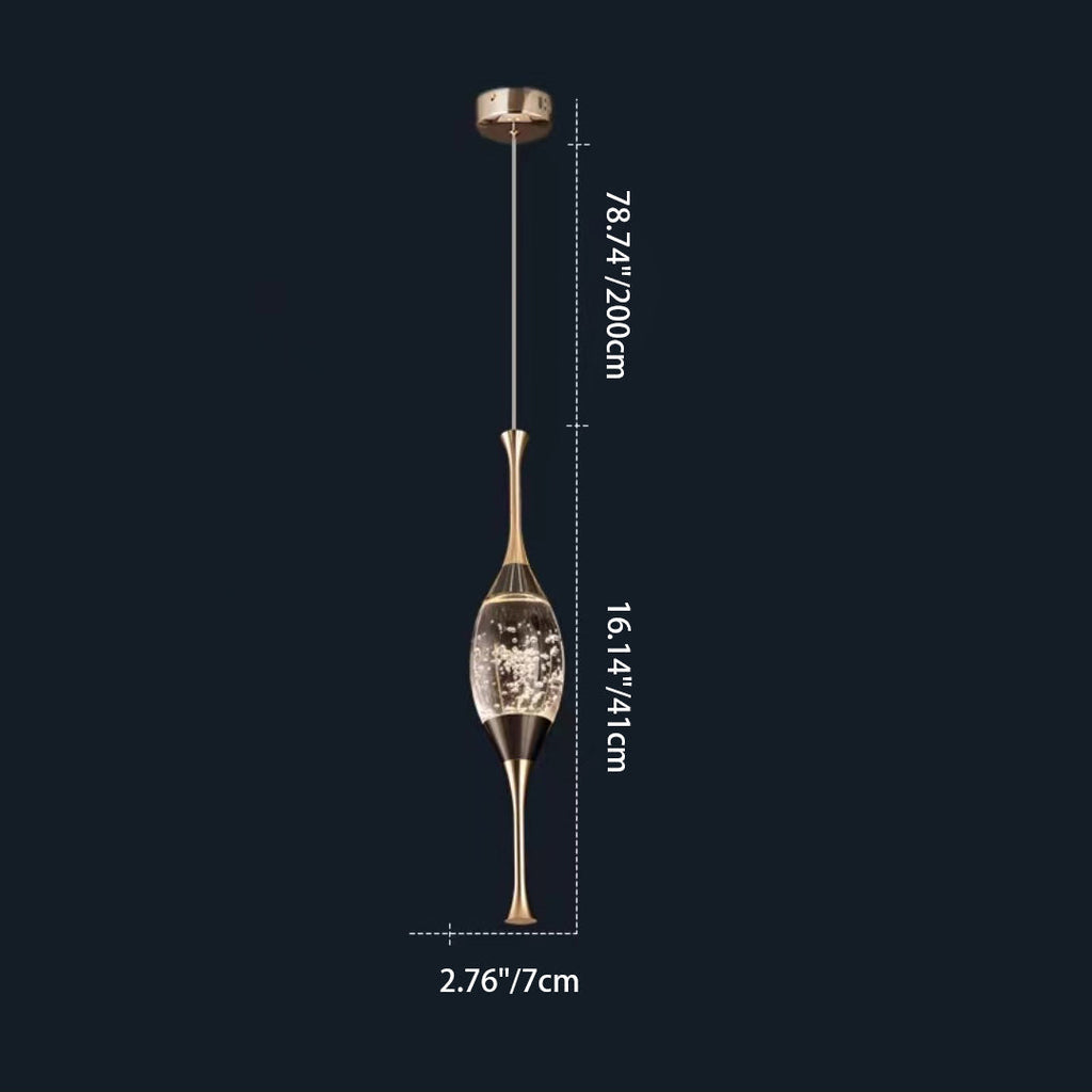 Contemporary Luxury Aluminum Water Drop Crystal LED Pendant Light for Living Room
