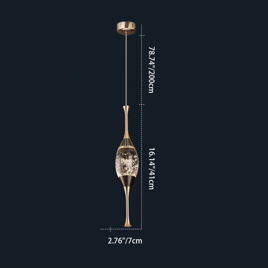 Contemporary Luxury Aluminum Water Drop Crystal LED Pendant Light for Living Room