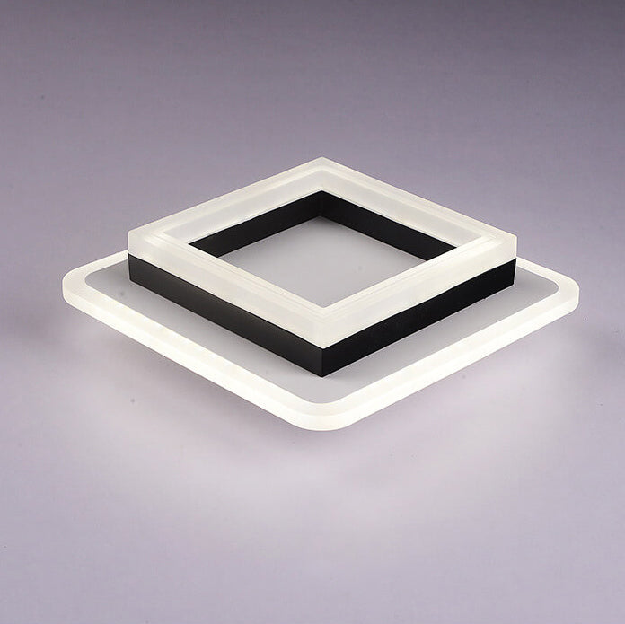 Nordic Simple Acrylic Square Circle Iron LED Flush Mount Ceiling Light BulbSquare