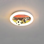 Lumendat Contemporary Creative Kids Football Iron Acrylic LED Flush Mount Ceiling Light For Bedroom Lumendat