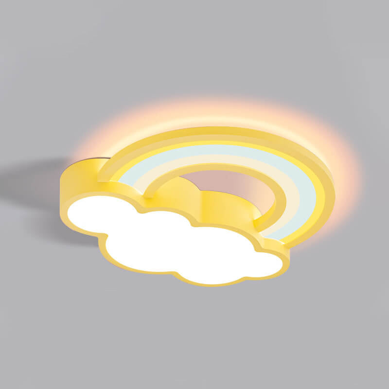 Childlike Cartoon Rainbow Cloud Design LED Flush Mount Light Lumendat