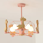 Lumendat Scandinavian Modern Children's Giraffe Diamond Pentagram Iron 5-Light Island Chandelier Lumendat