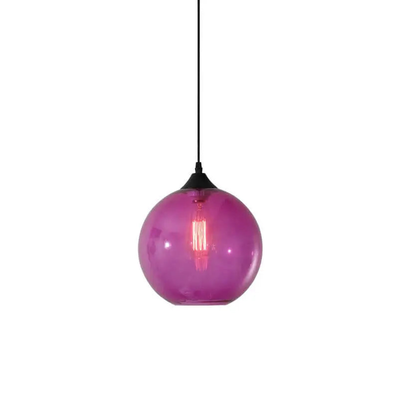Nordic Minimalist Stained Round Glass 1-light Pendant Light Lumendat