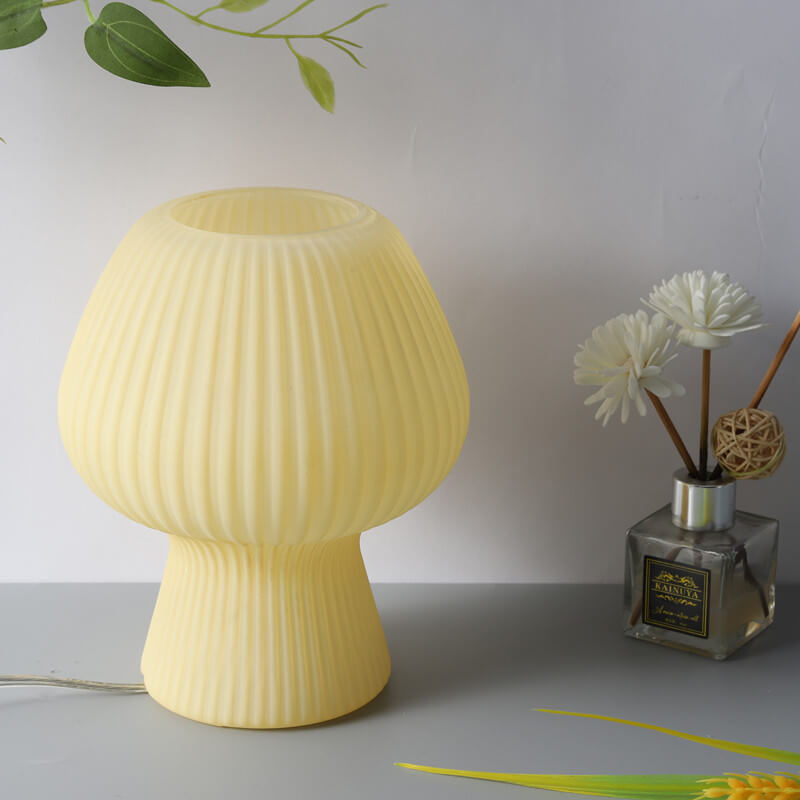 Modern Minimalist Mushroom 1-Light Glass Table Lamp For Bedside Lumendat