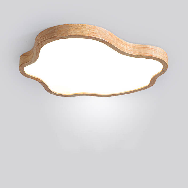 Japanese Modern Cloud Acrylic Log LED Flush Mount Ceiling Light BulbSquare