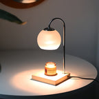 Modern Simple Solid Wood Candle Spherical 1-Light Melting Wax Table Lamp Lumendat