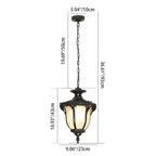 Traditional European Waterproof Aluminum Frame Glass Shade 1-light Pendant Light for Garden