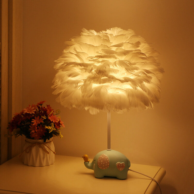 Lumendat Modern Creative Unicorn Feather Children 1-Light Table Lamp Lumendat