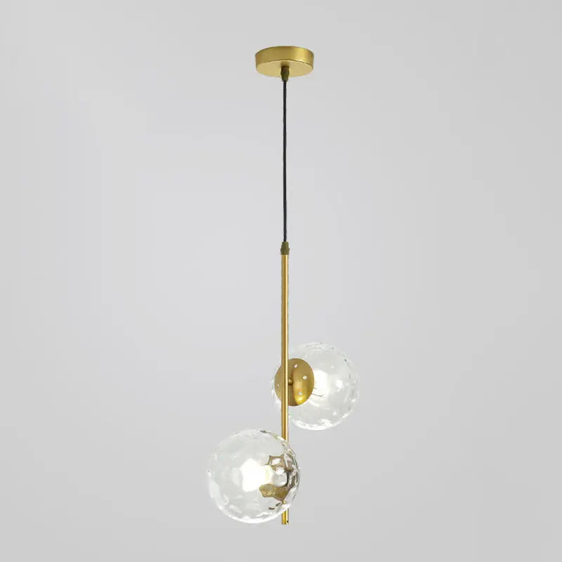Nordic Minimalist Glass Ball Branch 2-light Chandelier BulbSquare