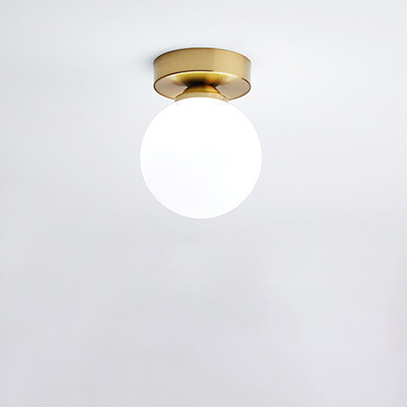Modern Simple Glass Round Ball 1-Light Semi-Flush Mount Ceiling Light Lumendat