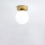 Modern Simple Glass Round Ball 1-Light Semi-Flush Mount Ceiling Light Lumendat