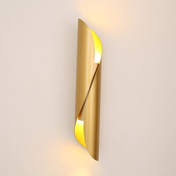 Contemporary Nordic Strip Spiral Iron 2-Light Wall Sconce Lamp For Hallway Lumendat