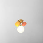 Modern Mid-century Acrylic Flower Decor Glass Ball Shade 1-Light Semi-Flush Mount Ceiling Light For Living Room Lumendat