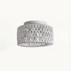 Contemporary Boho Rattan Weaving Cage 3-light Semi-flush Mount Ceiling Light for Living Room