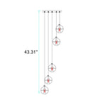 Modern Luxury Staircase Crystal Orb Ball Shade LED Loft Chandelier Lumendat