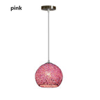 Contemporary Creative Aluminum Macaron Round 1-light Pendant Light for Living Room BulbSquare