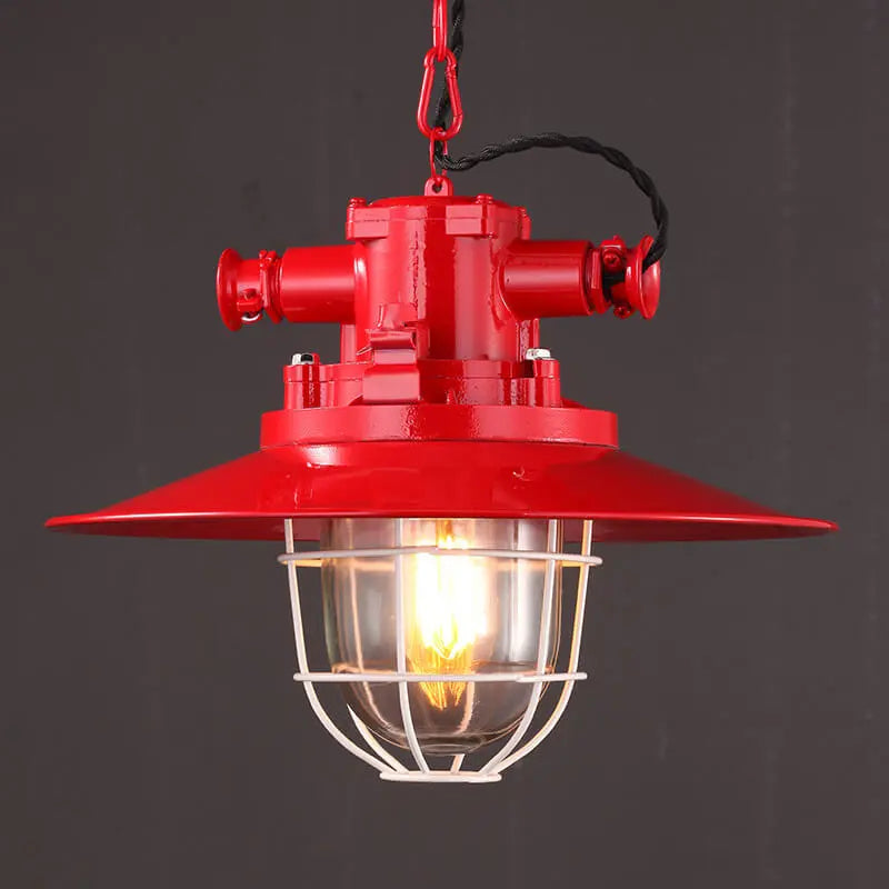 Industrial Vintage Blast Iron Cage 1-light Pendant Light Lumendat