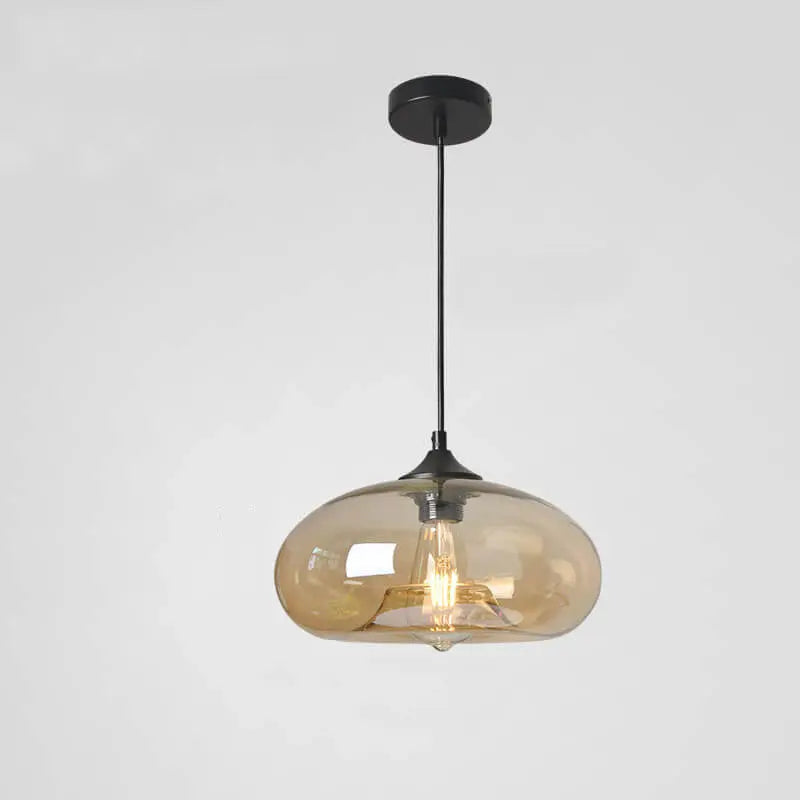 Creative Colored Glass Oval 1-light Pendant Light Lumendat