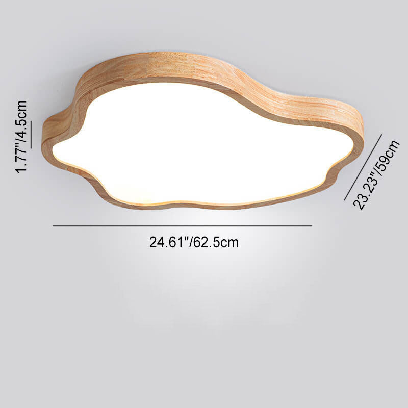 Japanese Modern Cloud Acrylic Log LED Flush Mount Ceiling Light BulbSquare