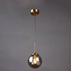 Contemporary Nordic Copper Spherical Glass Shade 1/3/5-light Island Light Chandelier for Dining Room Lumendat