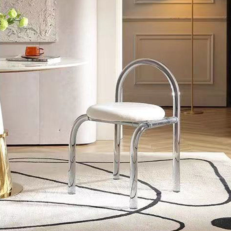 Contemporary Nordic Acrylic Velvet Sponge Round Arched Dining Chair Backrest For Dining Room DFM-F