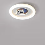 Lumendat Contemporary Creative Kids Round Rocket Astronaut Iron Acrylic LED Flush Mount Ceiling Light For Bedroom Lumendat