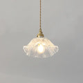 Modern Art Deco Sunflower Copper Glass 1-light Pendant Light for Living Room Lumendat