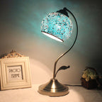 European Vintage Tiffany Round Head Glass Hardware 1-Light Table Lamp Lumendat