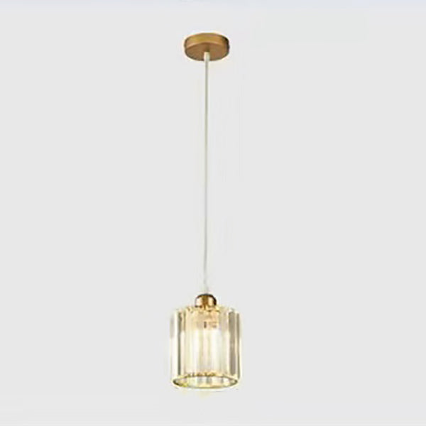 Modern Luxury Dazzling Prismatic Crystal Shade 1-light Pendant Light for Bedroom