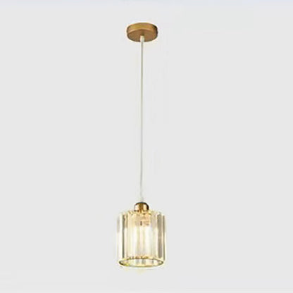 Modern Luxury Dazzling Prismatic Crystal Shade 1-light Pendant Light for Bedroom