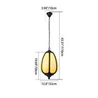 Modern Art Deco Cast Aluminum Oval Pumpkin 1-light Pendant Light for Outdoor Patio BulbSquare