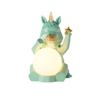 Lumendat Contemporary Creative Resin Unicorn Glass Shade 1-Light Kids Table Lamp For Bedroom Lumendat