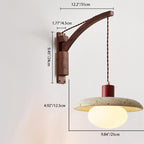 Japanese Wabi-Sabi Solid Wood Glass Horn 1-Light Wall Sconce Lamp
