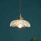 Contemporary Nordic Floral Glass Brass 1-light Pendant Light for Living Room & Bedroom BulbSquare