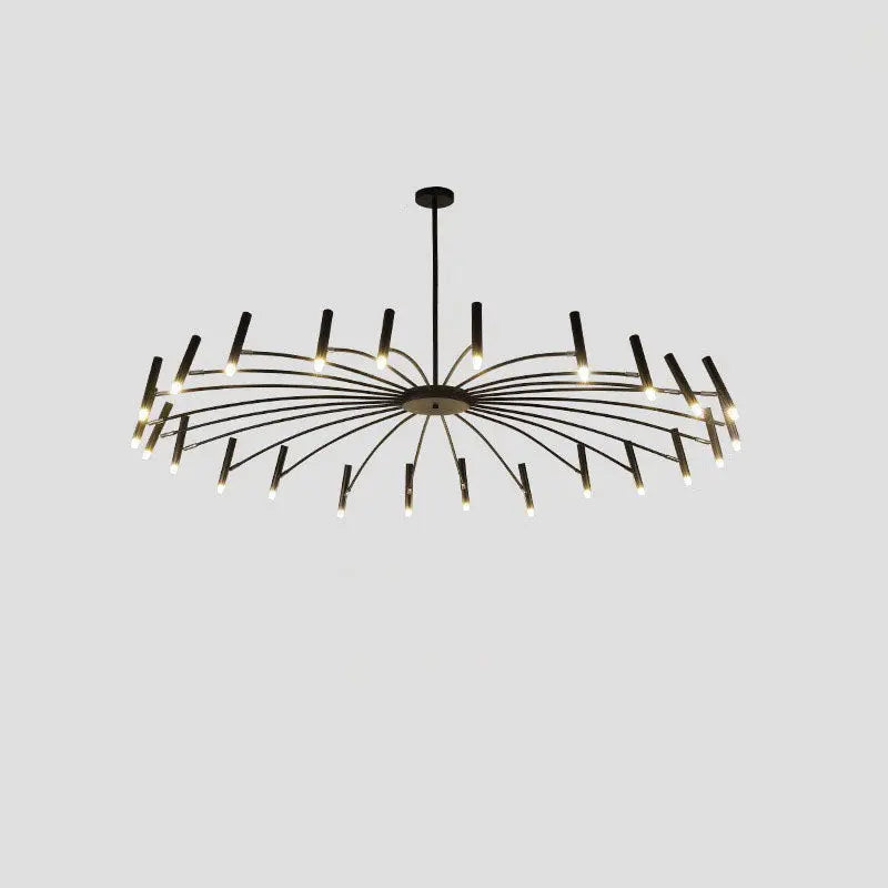 Contemporary Scandinavian Round Radioactive Iron Aluminum 12/24 Light Chandelier for Living Room Lumendat
