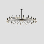 Contemporary Scandinavian Round Radioactive Iron Aluminum 12/24 Light Chandelier for Living Room Lumendat