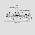 Contemporary Scandinavian Round Radioactive Iron Aluminum 12/24 Light Chandelier for Living Room Lumendat