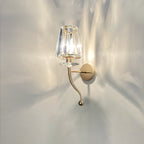 Modern Luxury Metal Iron Stainless Steel Crystal Ball Cylinder 1-Light Wall Sconce Lamp For Bedside Lumendat