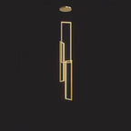 Modern Minimalist Iron Aluminum Silica Rectangular Square Ceiling Plate LED Chandelier for Stairway BulbSquare