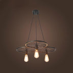Industrial Creative Personality Wrought Iron Wheels 1/3/6-light Chandelier BulbSquare